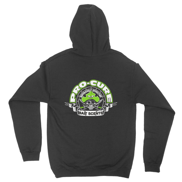 PRO-CURE BLACK HOODIE W/GREEN PIRATE LOGO