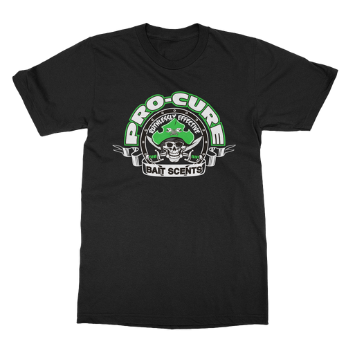 PRO-CURE BLACK SHORT SLEEVE SHIRT W/GREEN PIRATE LOGO