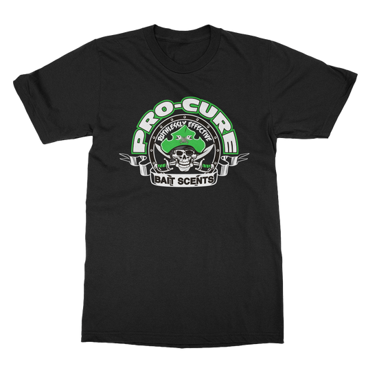 PRO-CURE BLACK SHORT SLEEVE SHIRT W/GREEN PIRATE LOGO