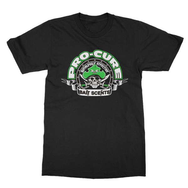 PRO-CURE BLACK SHORT SLEEVE SHIRT W/GREEN PIRATE LOGO