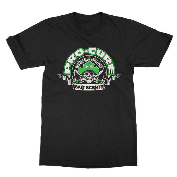 PRO-CURE BLACK SHORT SLEEVE SHIRT W/GREEN PIRATE LOGO