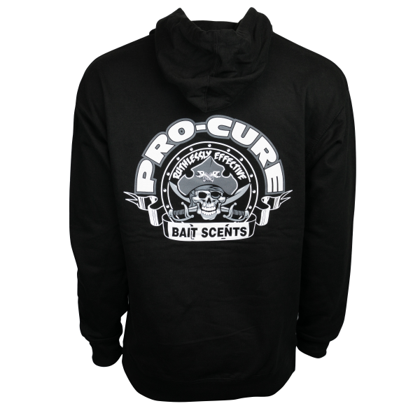 PRO-CURE BLACK HOODIE W/ GREY PIRATE LOGO
